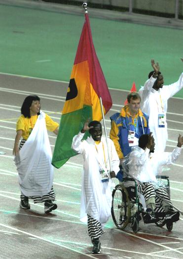 2000年シドニー五輪。義肢装具士として働いていた男性が、ルワンダ初のパラリンピック選手として出場。 パラリンピック委員会との交渉もワンラブ・プロジェクトが行った（ワンラブ・プロジェクトHPより） 